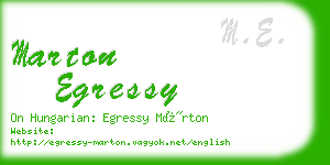 marton egressy business card